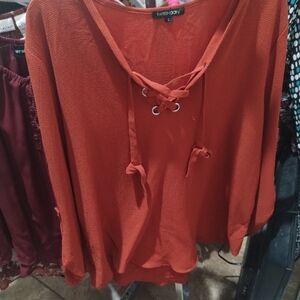 Large paper moon red blouse